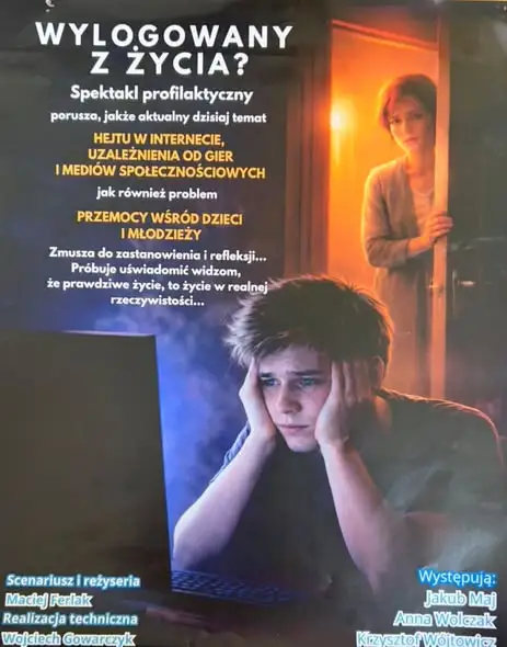 Malbork: uczniowie klas IV–VIII na spektaklu profilaktycznym „Wylogowany z życia”